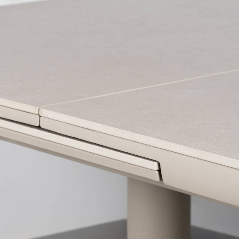 Mesa de Comedor Exterior Ithaka Extensible con Tablero de Piedra y Altura Regulable 140cm