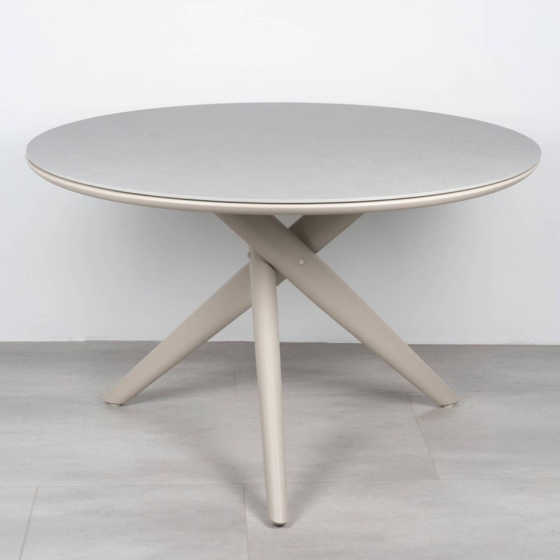 Mesa de Comedor Exterior Bari Redonda con Tablero de Piedra 120cm