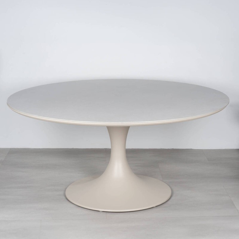 Mesa de Comedor Exterior Ragusa Redonda con Tablero de Piedra 158cm