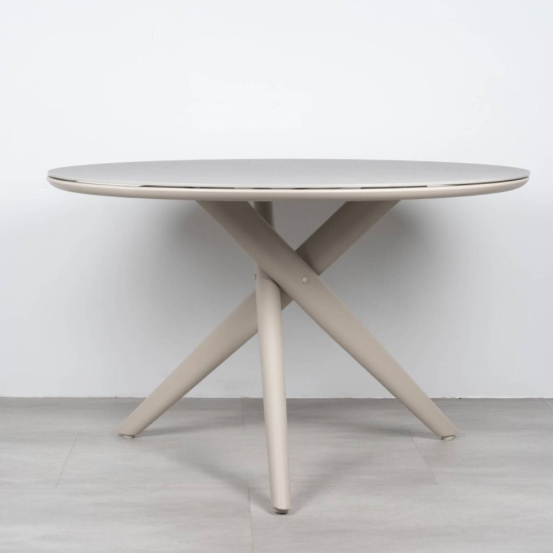 Mesa de Comedor Exterior Bari Redonda con Tablero de Piedra 120cm