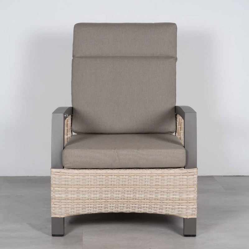 Sillón Reclinable Corfú de Ratán Sintético con Estructura de Aluminio Antracita