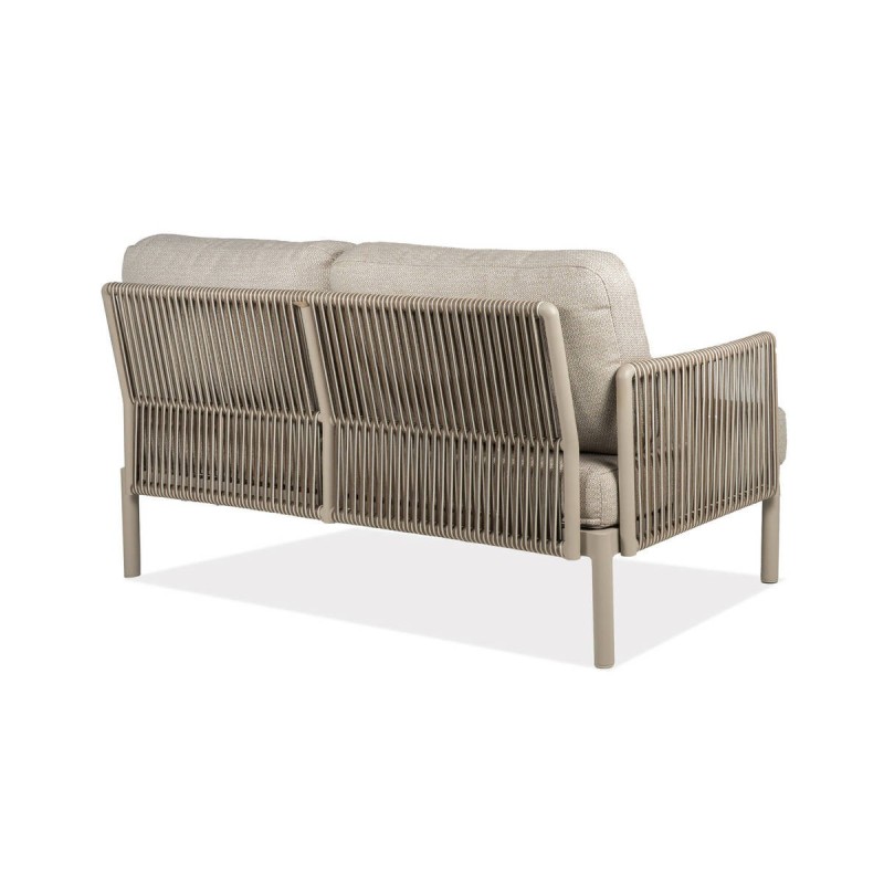 Sofá de Exterior Nuba 2 Plazas con Cuerda Trenzada y Estructura de Aluminio Champán 150 cm