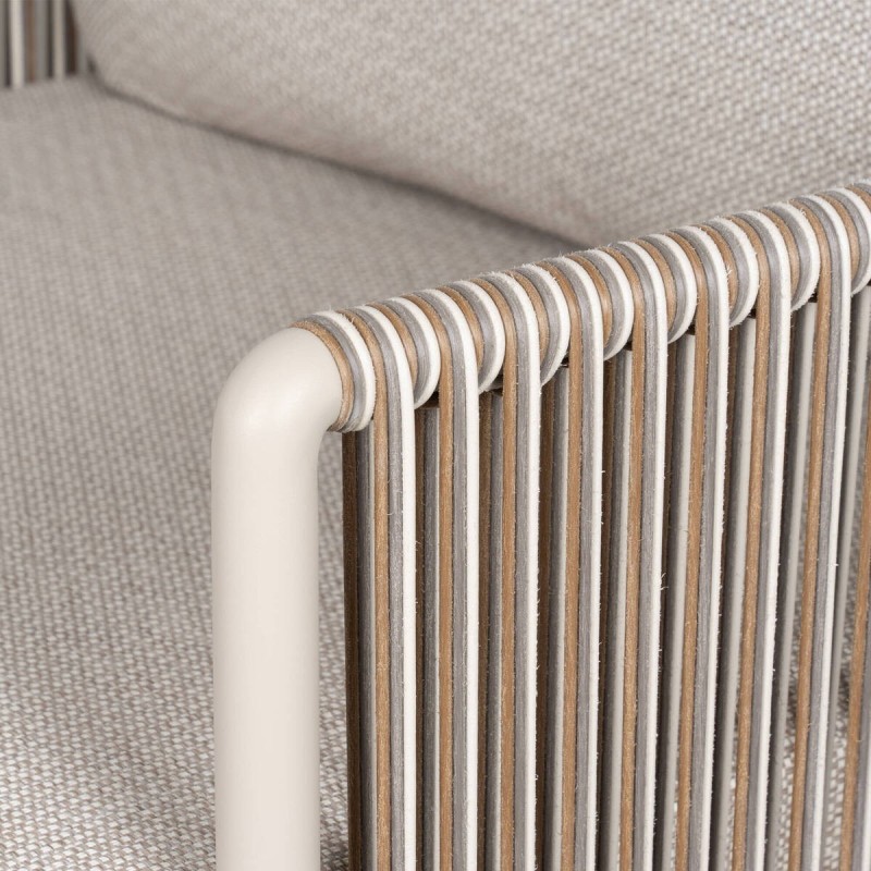 Sillón de Exterior Nuba con Cuerda Trenzada y Estructura de Aluminio Champán