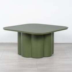Mesa de Centro Paxos Cuadrada Aluminio Verde Oliva 73 cm