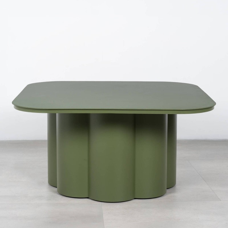 Mesa de Centro Paxos Cuadrada Aluminio Verde Oliva 73 cm
