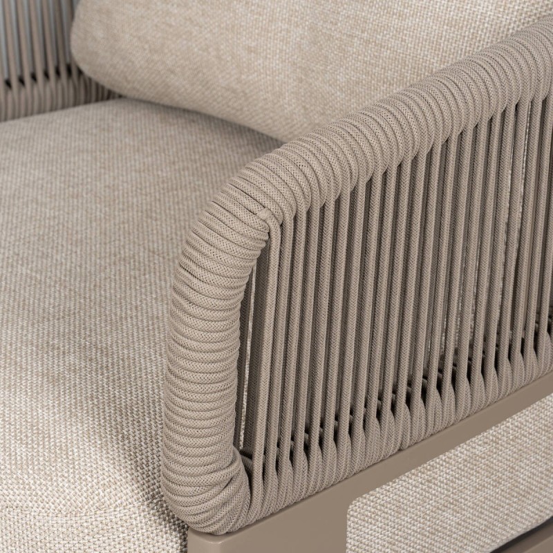 SILLON CAYENNE DE EXTERIOR DE ALUMINIO 3 PATAS Y CUERDA ENTRELAZADA 86x87x71cm