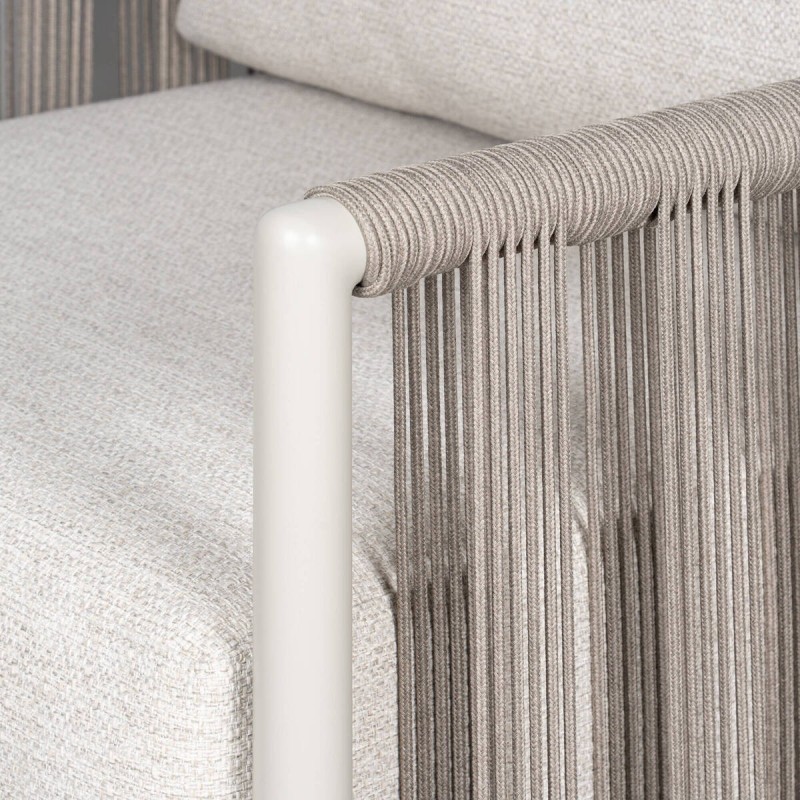 Sillón Cordelia Exterior Aluminio Gris Seda y Cuerda