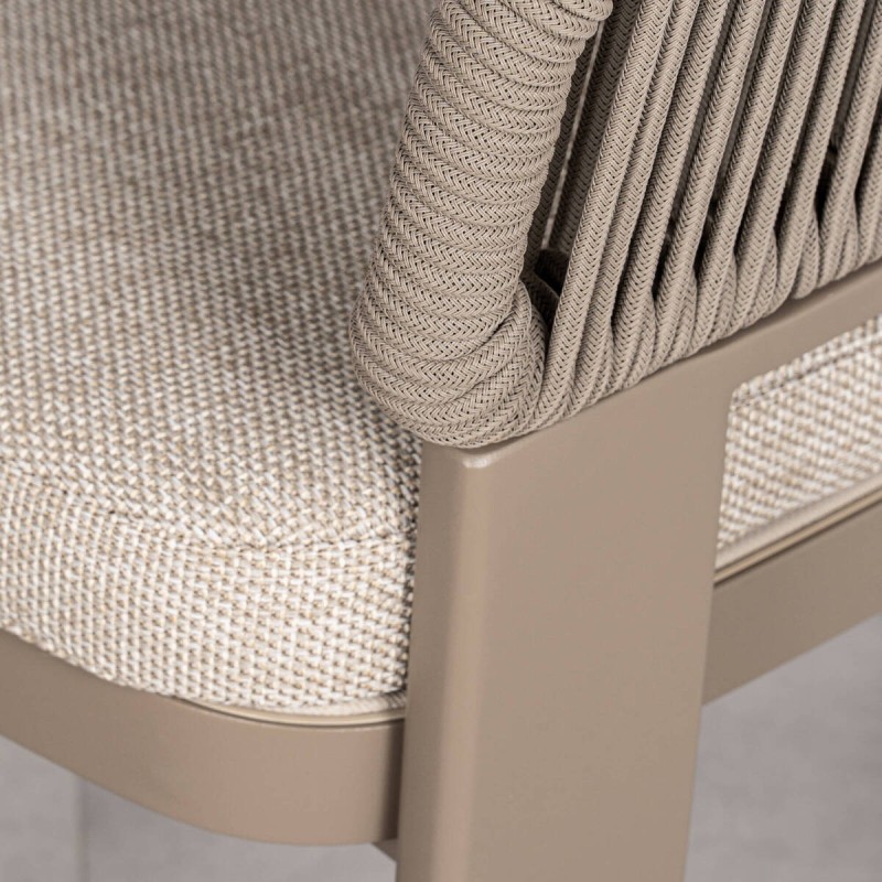 SILLA DE COMEDOR DE EXTERIOR CAYENNE DE ALUMINIO Y CUERDA 63x70x82cm