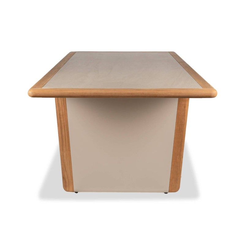 Mesa de comedor haven de exterior de cerámica y teca 273x100x75cm