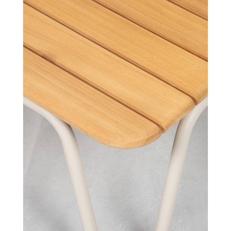 Mesa baja exterior Sento en teca y acero 76 cm