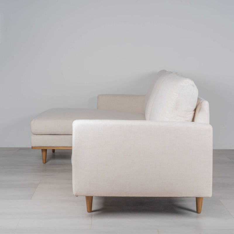 Sofá Zante Chaise Longue Izquierdo Tapizado en Tejido Crema 260 cm