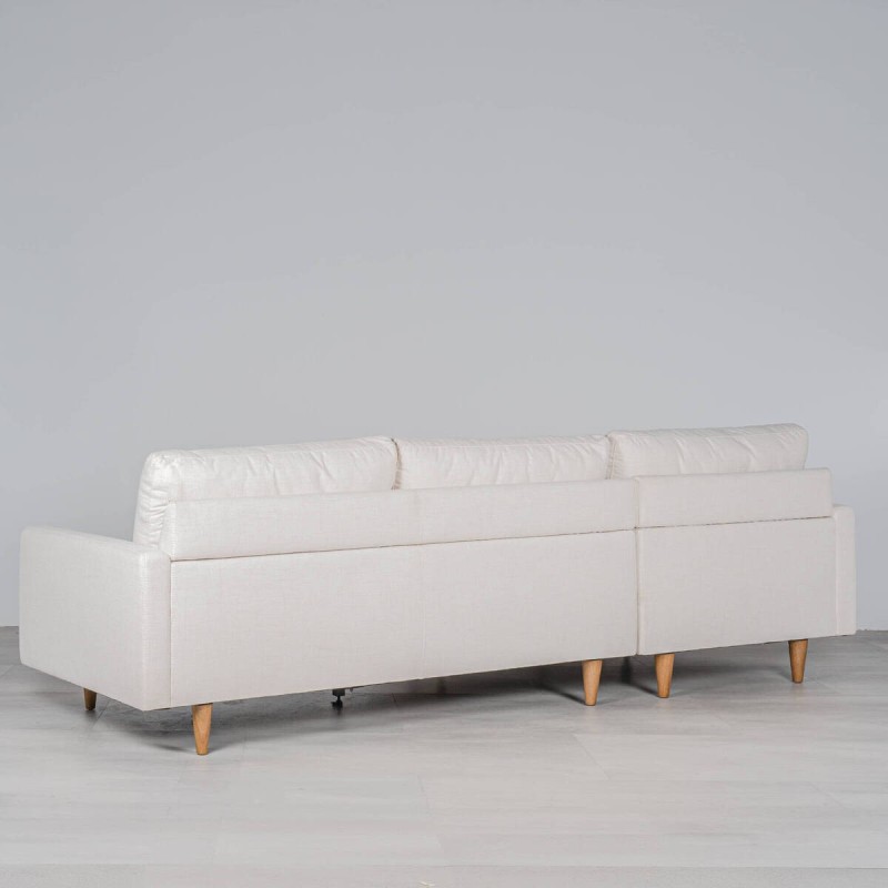 Sofá Zante Chaise Longue Izquierdo Tapizado en Tejido Crema 260 cm