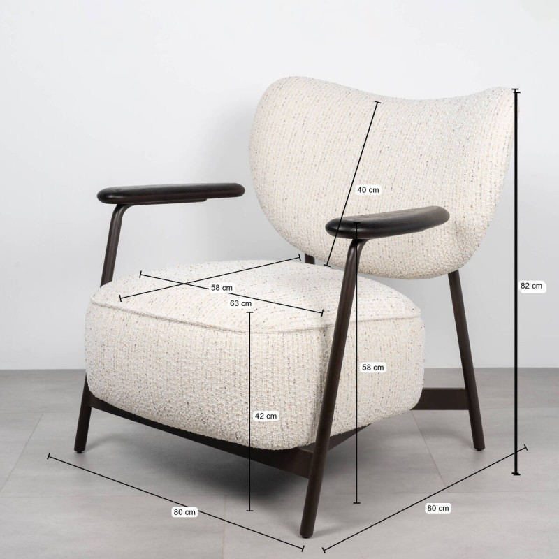 Sillón Otranto Tapizado en Bouclé Blanco