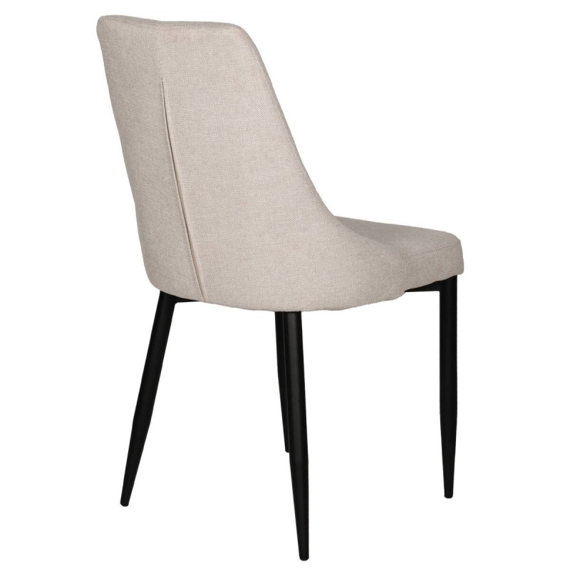 Silla arden diseño rombos beige con patas de hierro 47x59x89cm