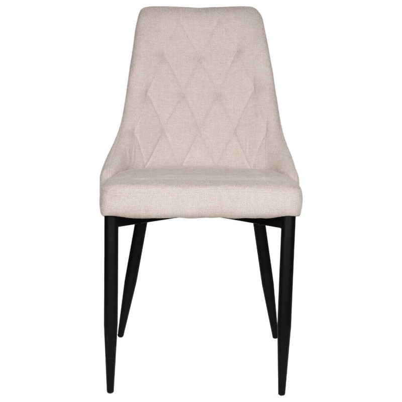 Silla arden diseño rombos beige con patas de hierro 47x59x89cm