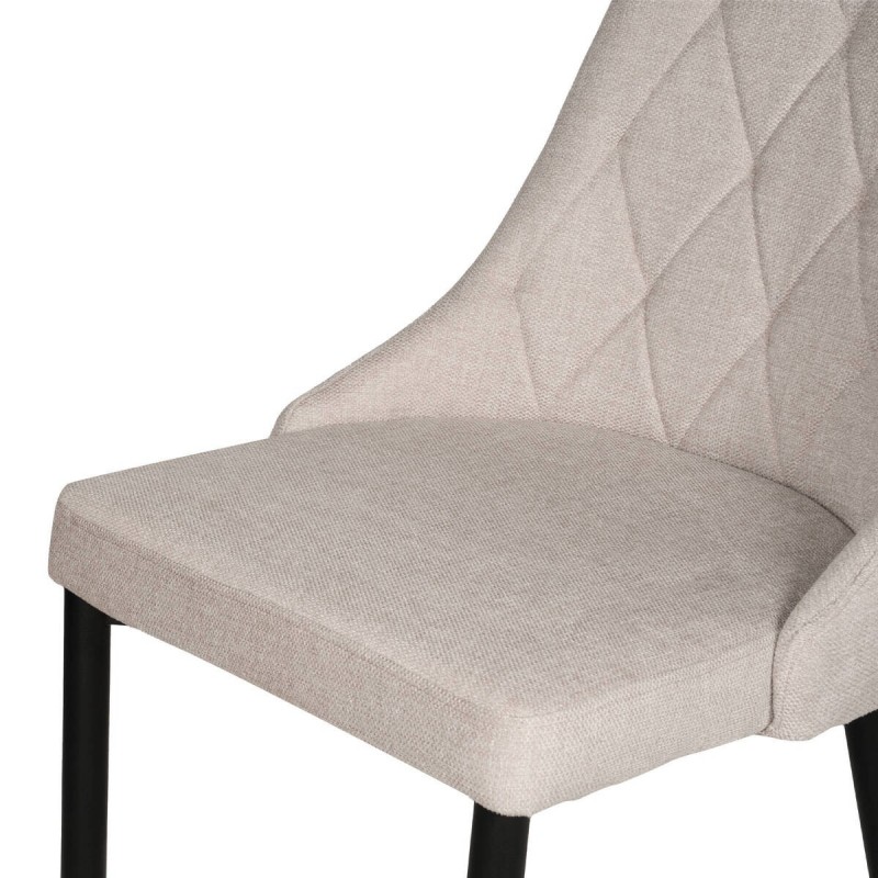 Silla arden diseño rombos beige con patas de hierro 47x59x89cm