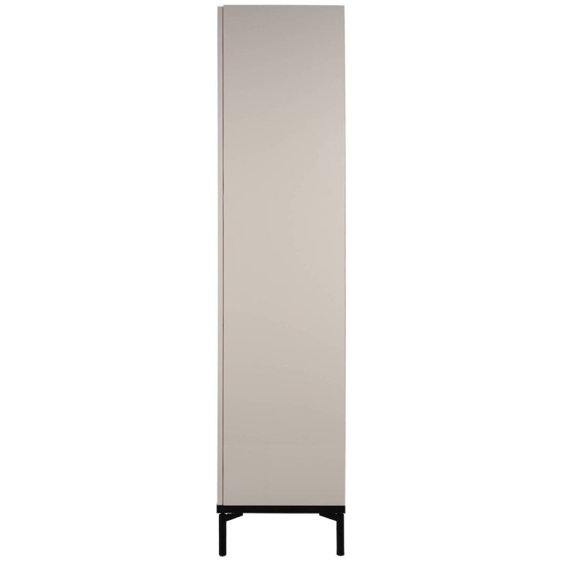 Vitrina lumis de lacado gris brillante con baldas de cristal y espejo 99x42x187cm