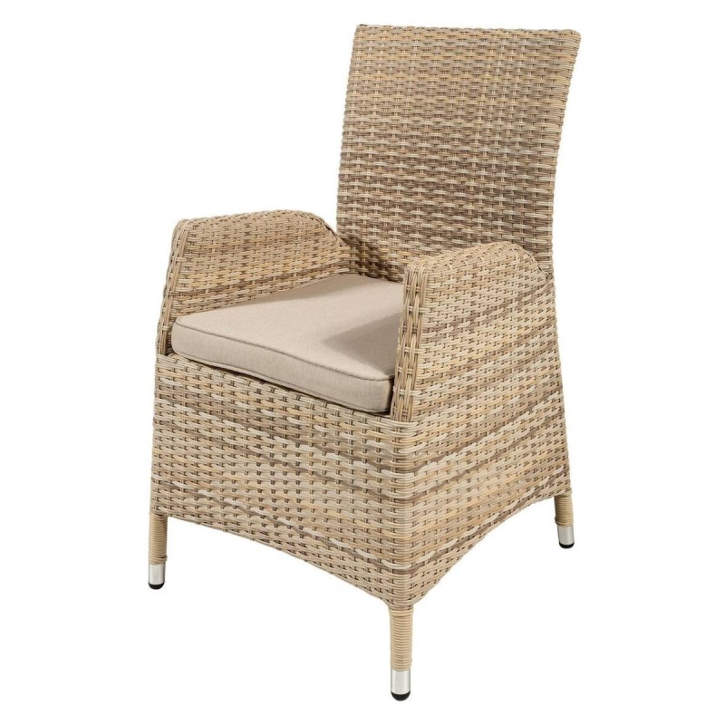 Silla exterior ratán sintético color crema 65x60x100cm