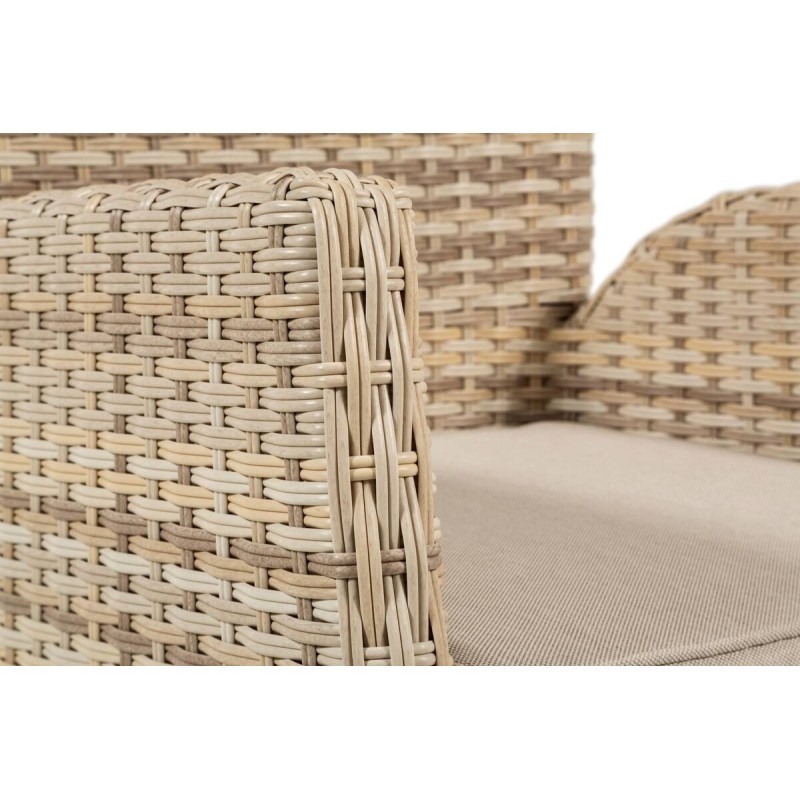 Silla exterior ratán sintético color crema 65x60x100cm