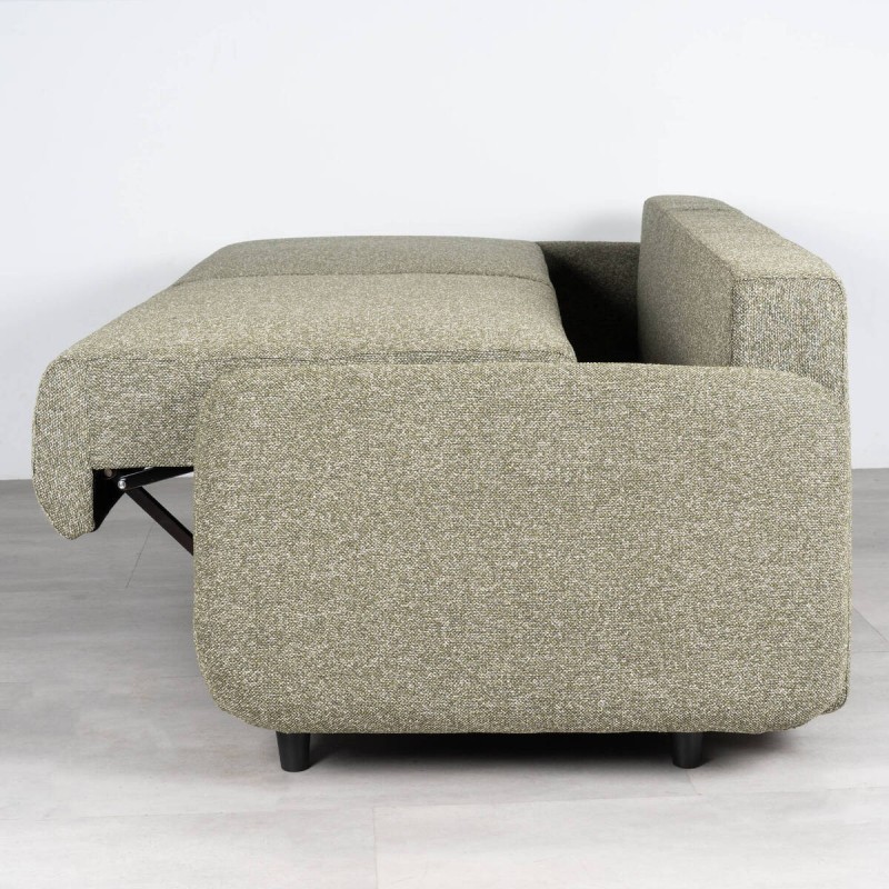 Sofá Cama Orinoco Tapizado en Verde Oliva 3 Plazas 210 cm