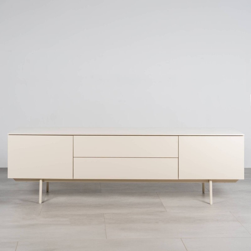 Mueble TV Stedio crudo beige con patas de metal 180 cm