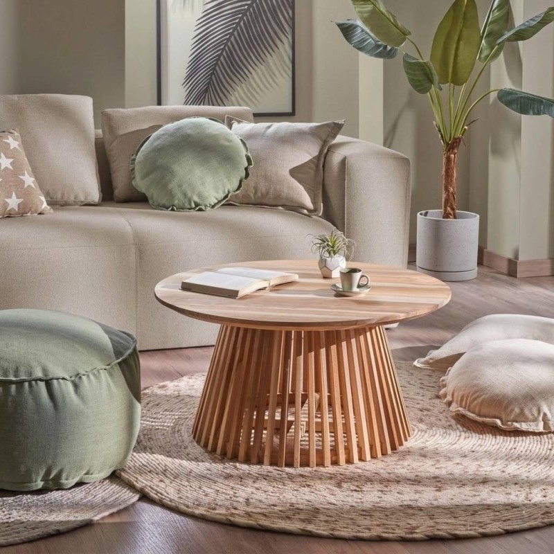 MESA DE CENTRO JEANETTE Ø 80 CM NATURAL