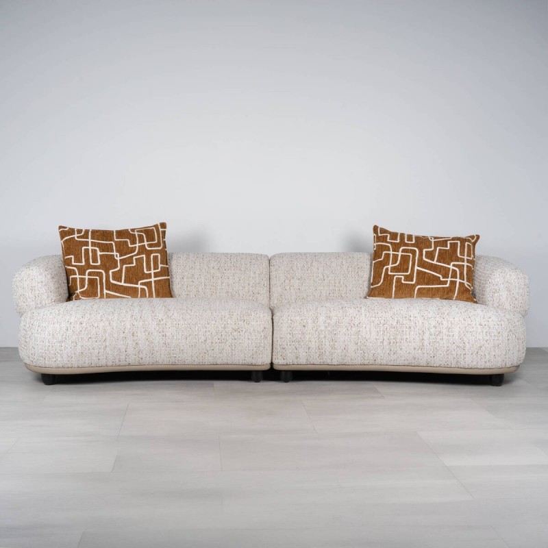 Sofá modular Cairo 4 plazas en tejido beige estampado