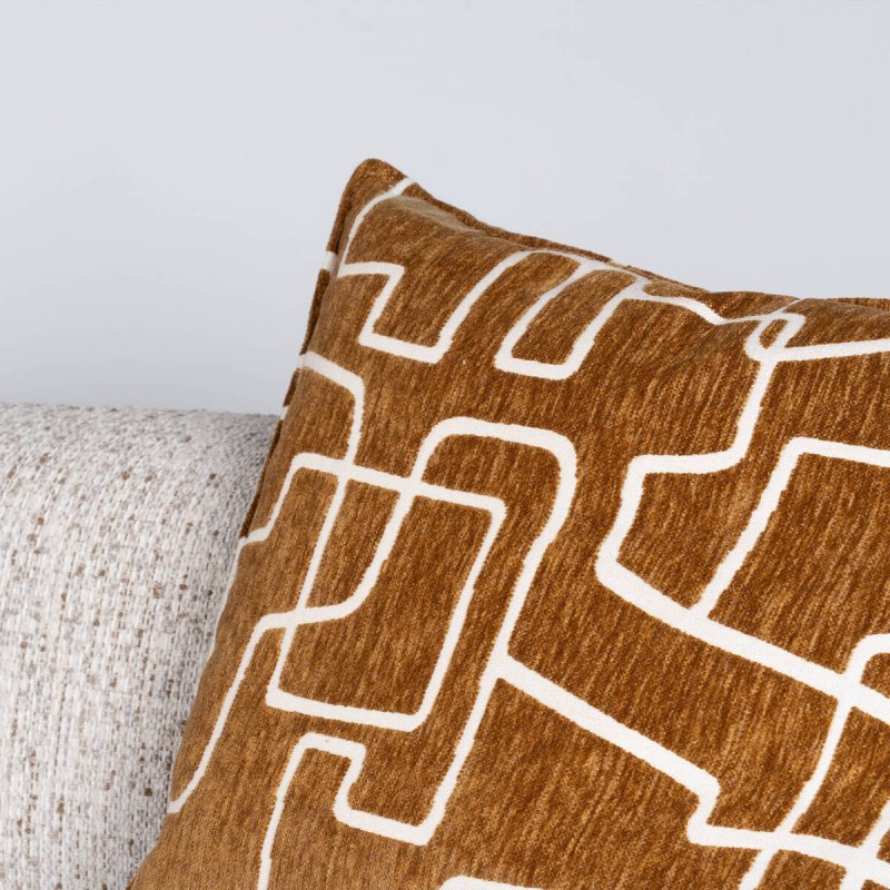 Sofá modular Cairo 4 plazas en tejido beige estampado