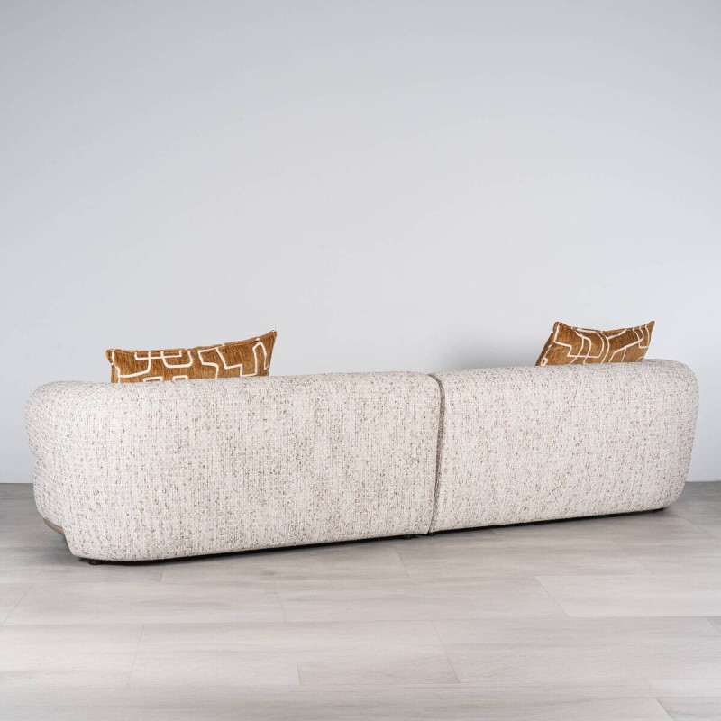 Sofá modular Cairo 4 plazas en tejido beige estampado
