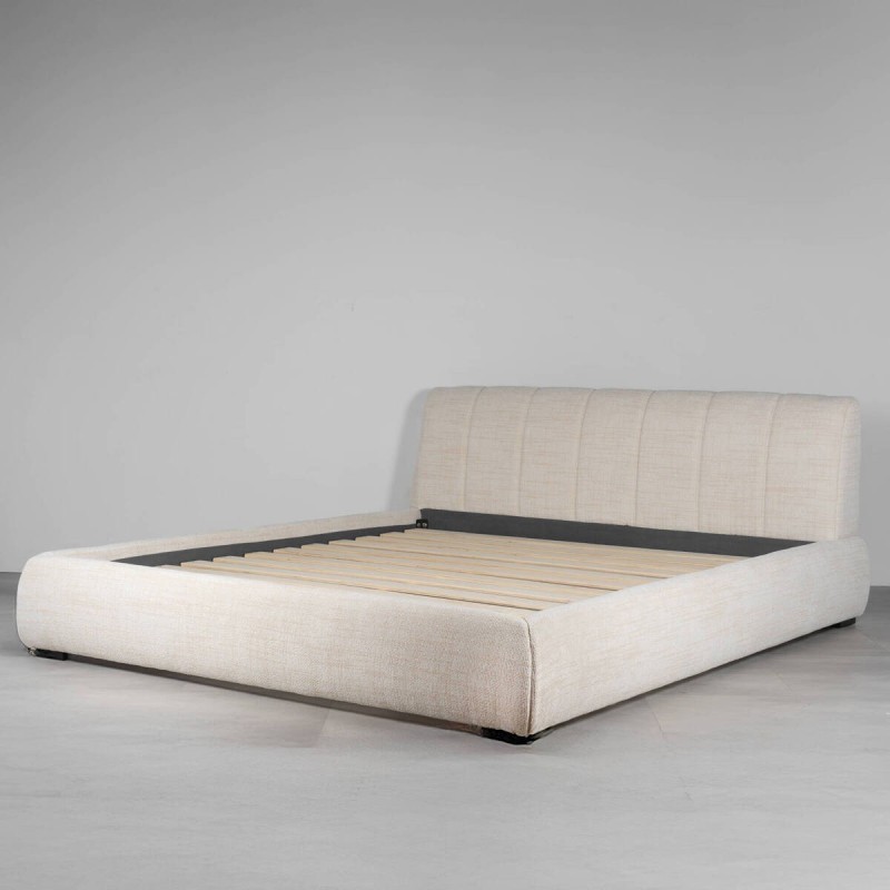 Cama Aveline tapizada color crema 180x200 cm