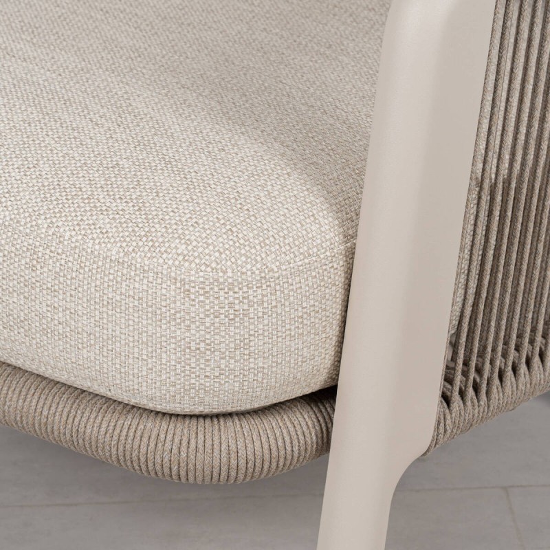 Sillón de Exterior Haven con Cuerda Olefín y Estructura de Aluminio Mocca