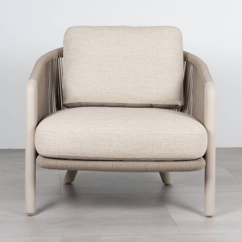 Sillón de Exterior Haven con Cuerda Olefín y Estructura de Aluminio Mocca