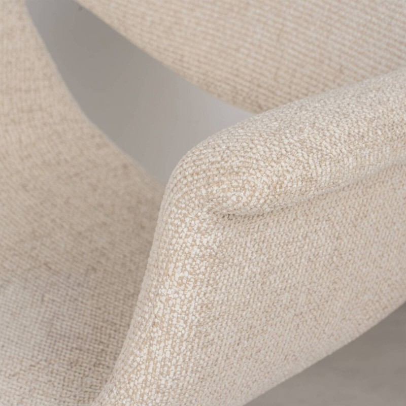 Silla Maroni de Comedor Giratoria en tejido beige y Patas Cruzadas