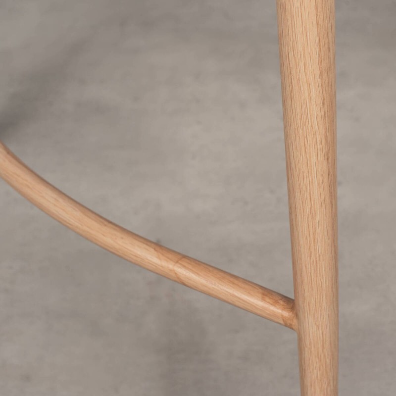 Taburete de Bar Loira Tapizado en Beige con Patas Metal Acabado Madera Clara