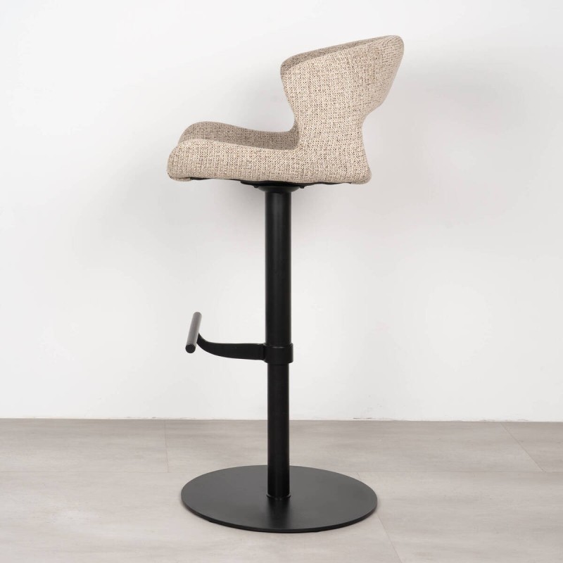 Taburete Kaladan Elevable con Reposapiés en tejido beige