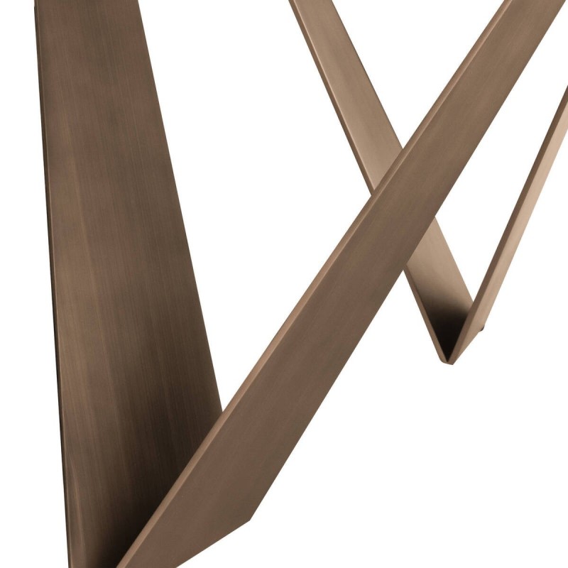 Mesa comedor extensible cerámica gris y bronce 270/180x90x76cm