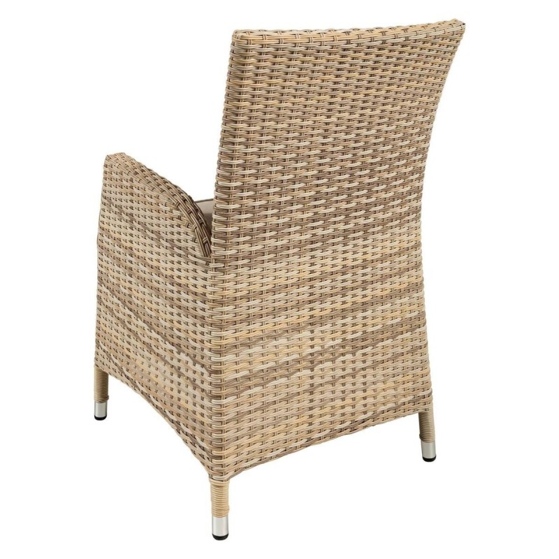 Silla exterior ratán sintético color crema 65x60x100cm