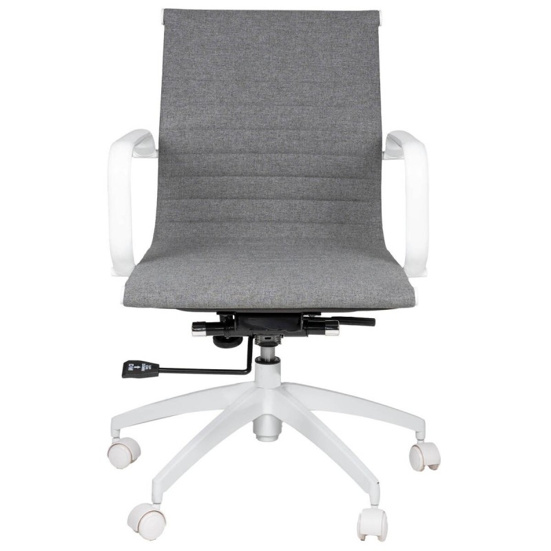 Silla oficina aluminio reclinable con reposabrazos textil gris 57x63x88