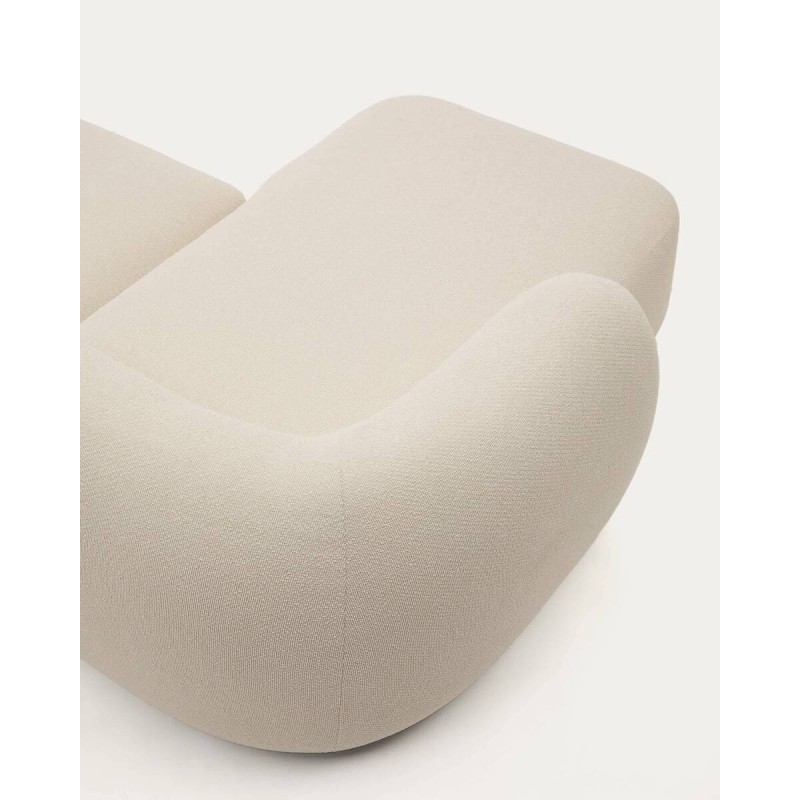 Sofá modular Martina 3 plazas de chenilla con chaise longue izquierdo color crudo 287 cm.