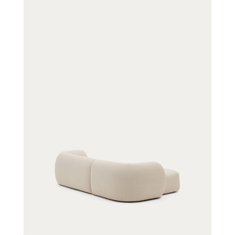 Sofá modular Martina 3 plazas de chenilla con chaise longue izquierdo color crudo 287 cm.