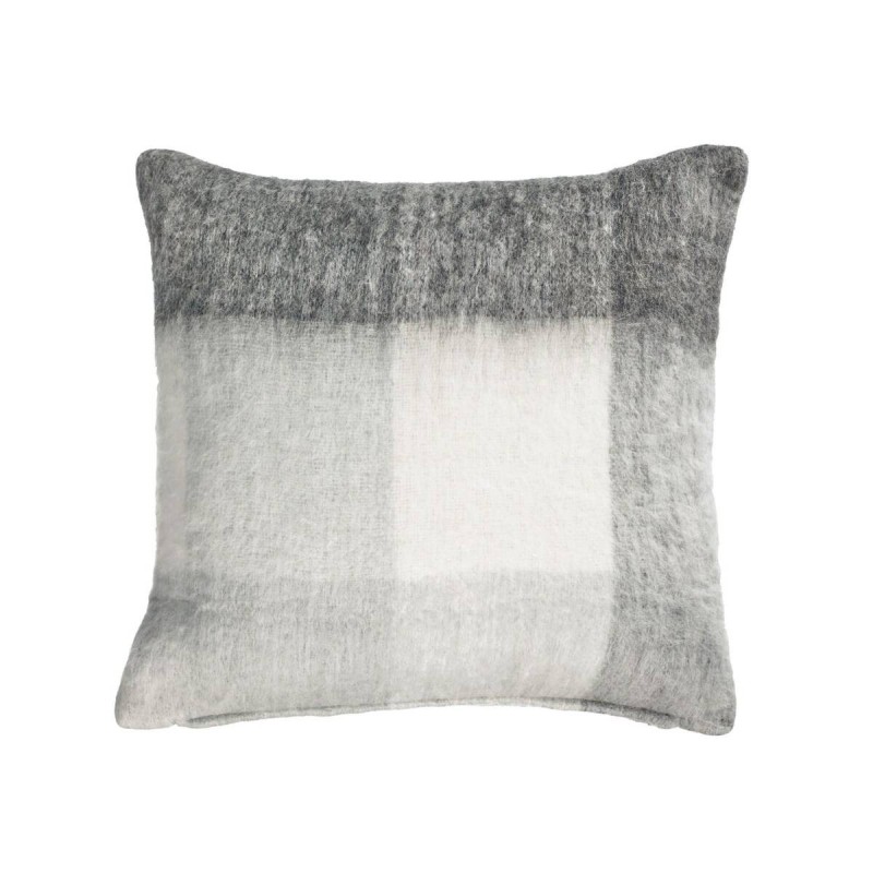 FUNDA COJÍN CATARINA CUADROS BLANCOS Y GRISES 45 x 45 cm