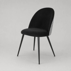 SILLA AMIRA COLOR NEGRO RESPALDO PATA DE GALLO 48.5x53x83.5cm
