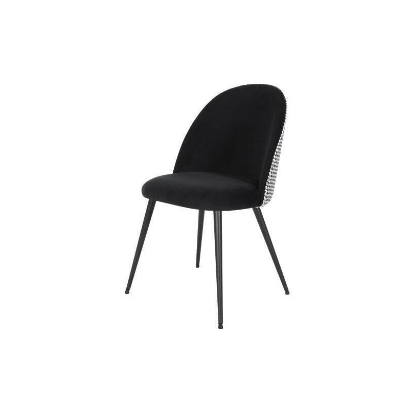 SILLA AMIRA COLOR NEGRO RESPALDO PATA DE GALLO 48.5x53x83.5cm