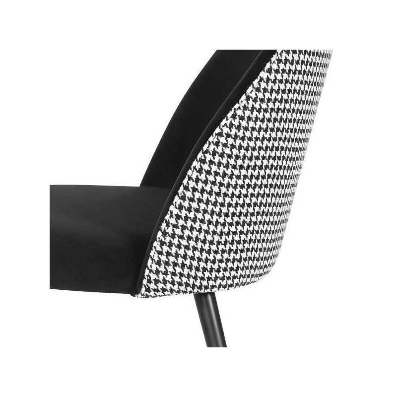 SILLA AMIRA COLOR NEGRO RESPALDO PATA DE GALLO 48.5x53x83.5cm