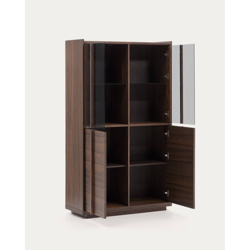 VITRINA ONIX MADERA MACIZA NOGAL Y CHAPA DE NOGAL 101x170cm