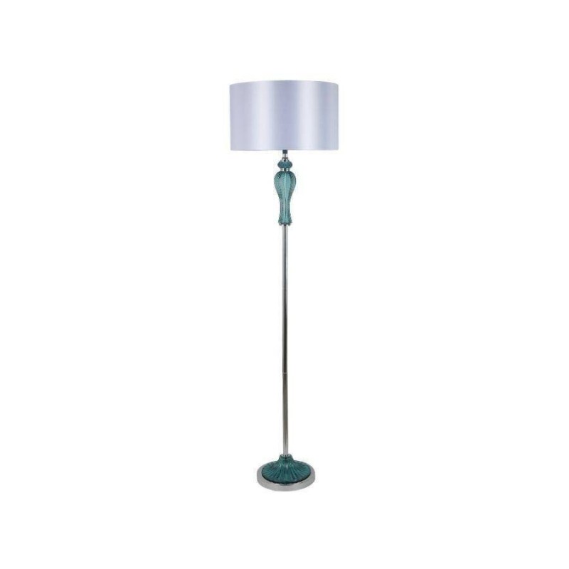 LÁMPARA DE PIE CRISTAL AGUAMARINA/ BLANCO BRILLO (166x43cm)