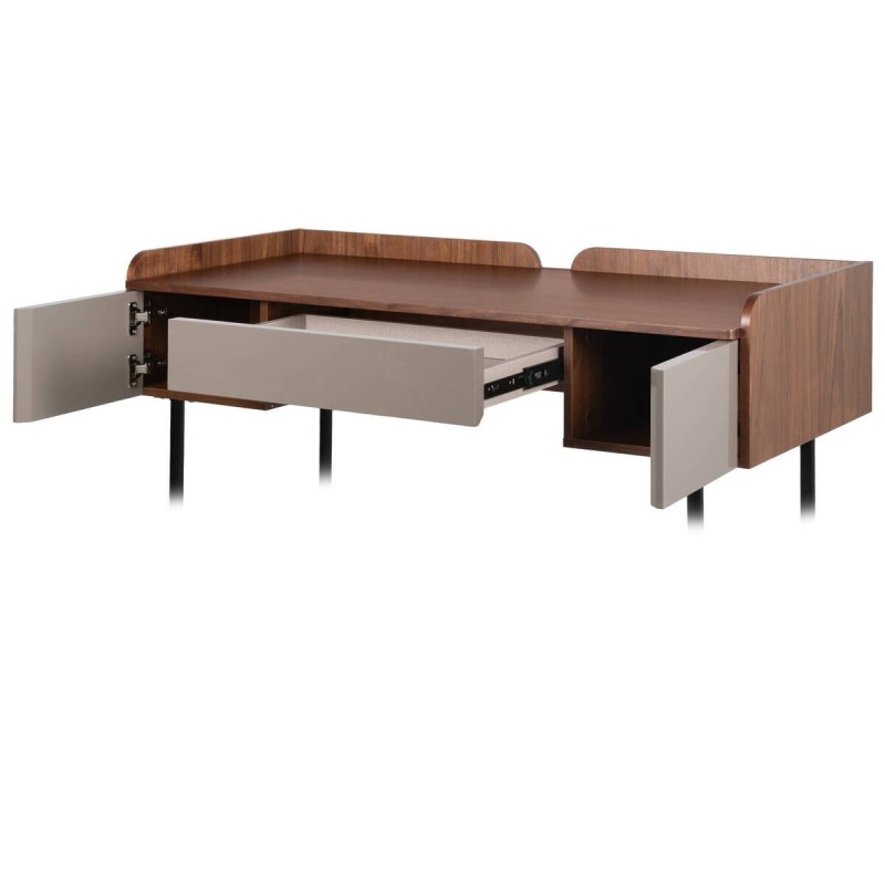 Walnut veneer and stone lacquered desk 120x55x81cm