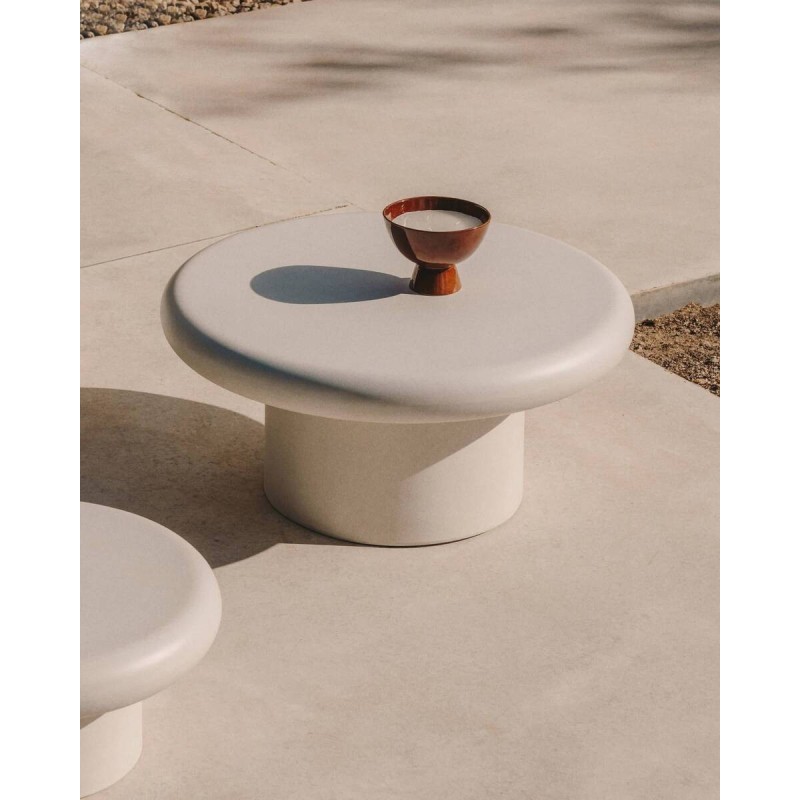 MESA DE CENTRO ADDAIA DE CEMENTO BLANCO 90cm