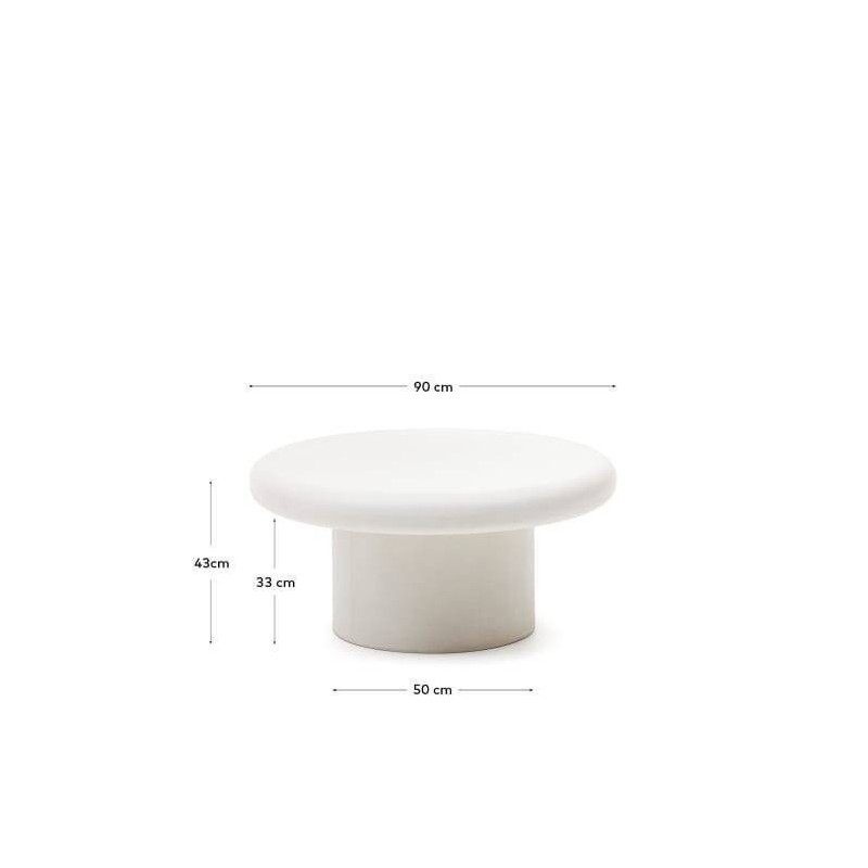 MESA DE CENTRO ADDAIA DE CEMENTO BLANCO 90cm