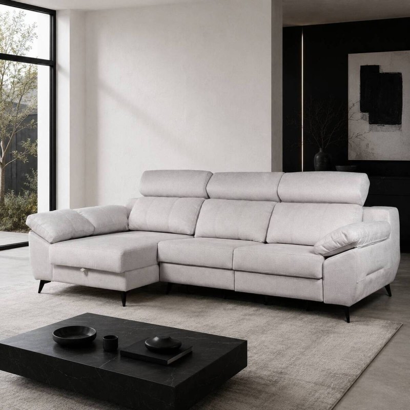 Sofá Tajo 295 cm con Chaise Longue izquierdo y Cabezales Reclinables